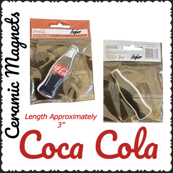 COCA COLA CERAMIC MAGNET SET OF 3 - Picture 6 of 11